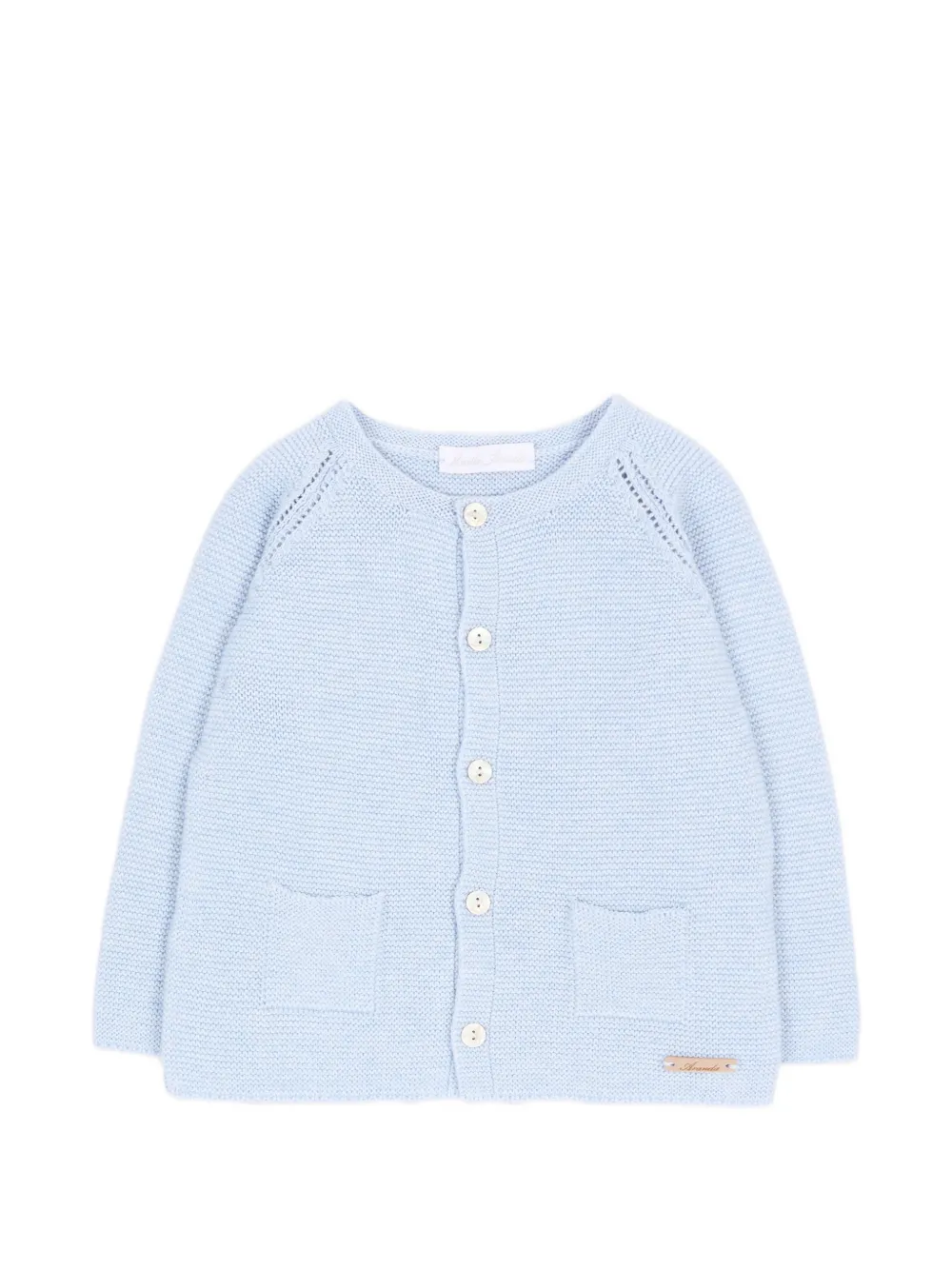 Martin Aranda garter-stitch raglan-sleeve cardigan - Blu
