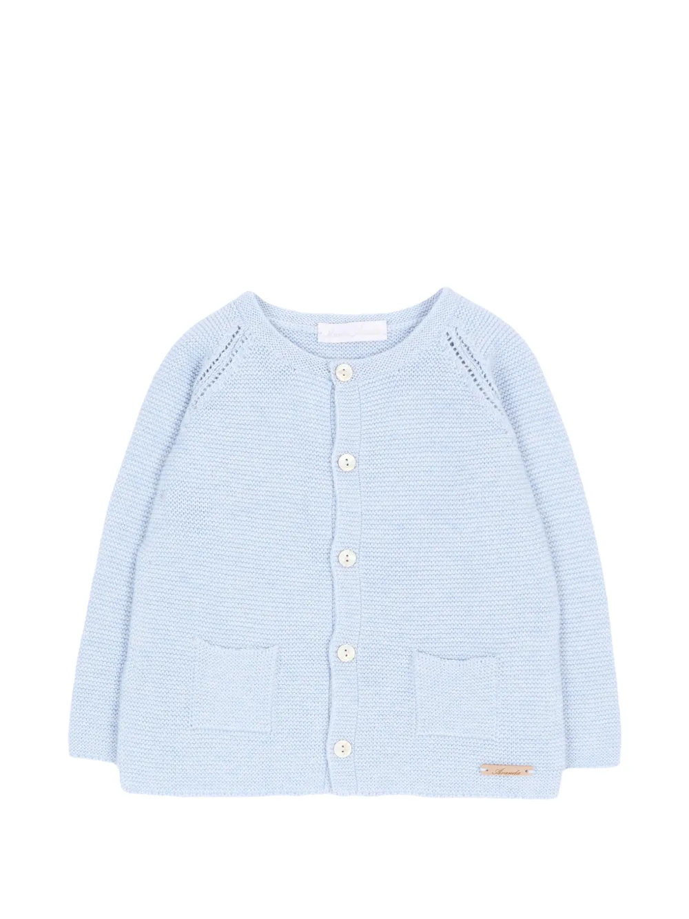 Martin Aranda garter-stitch raglan-sleeve cardigan - Blu