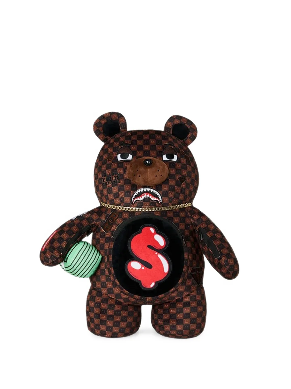 Sprayground Sharks in Paris Moneybear check-print backpack