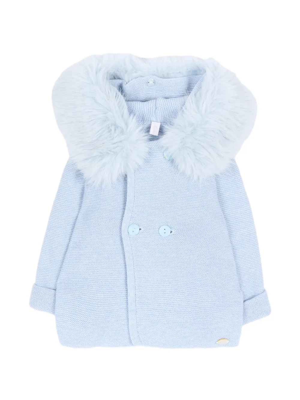 Martin Aranda faux-fur trim hooded coat Blauw