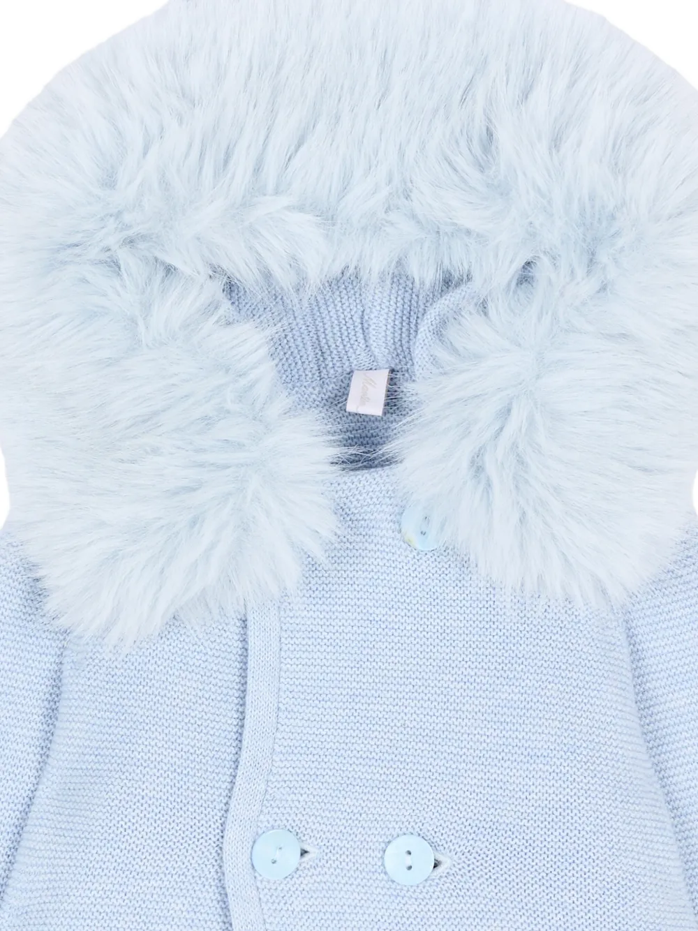 Martin Aranda faux-fur trim hooded coat Blauw