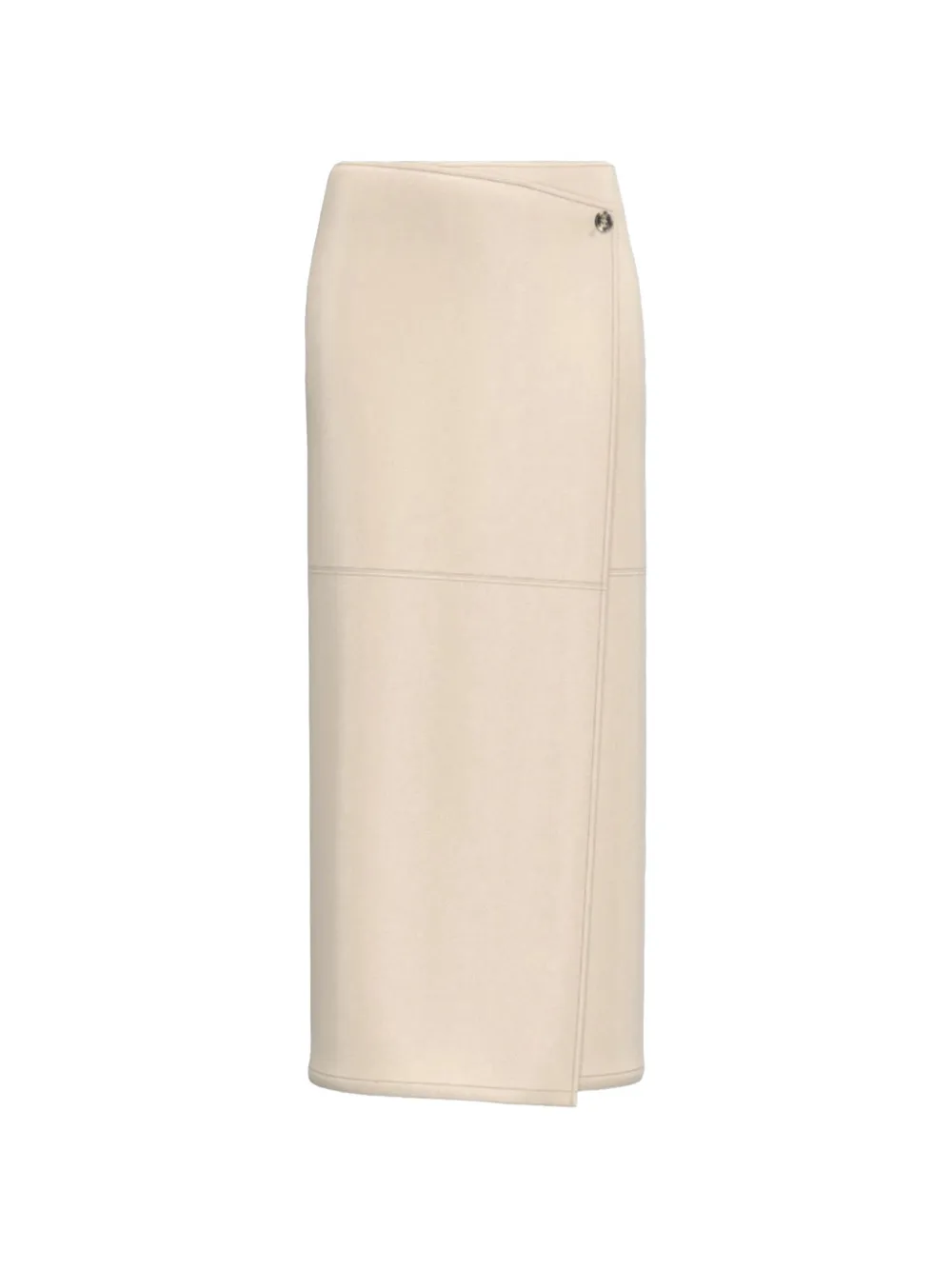 EMME Midi-wikkelrok met knoopdetail Beige