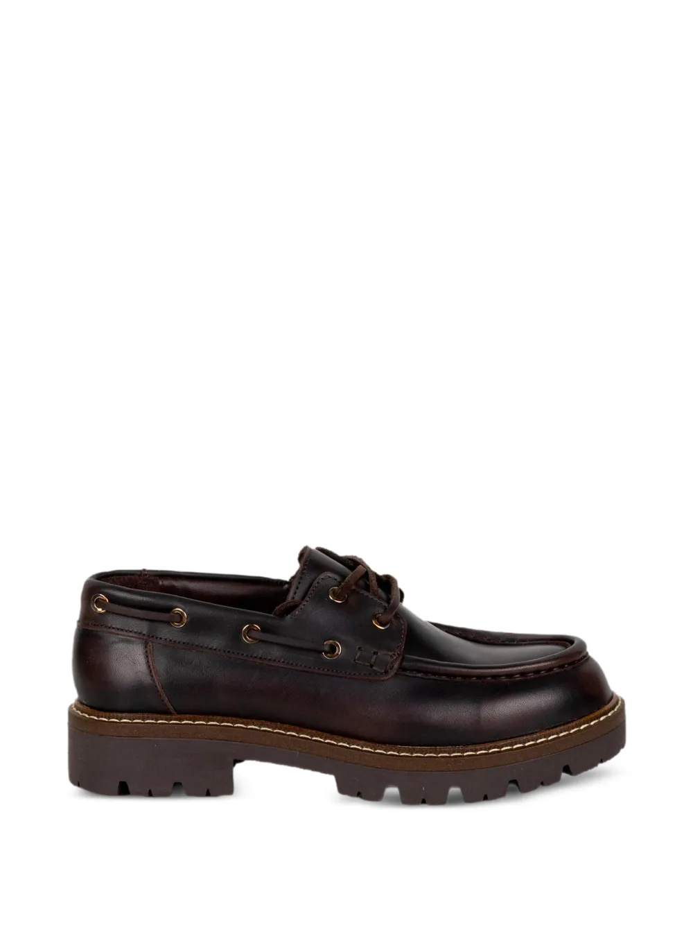Stokton Rochelle lace-up lug-sole loafers - Marrone