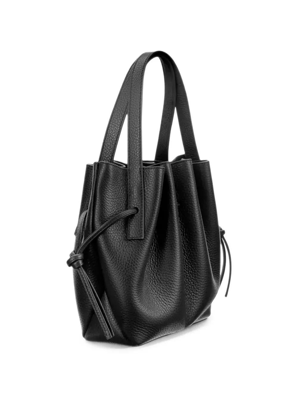 Yuzefi Scallop mini-shopper met trekkoord Zwart