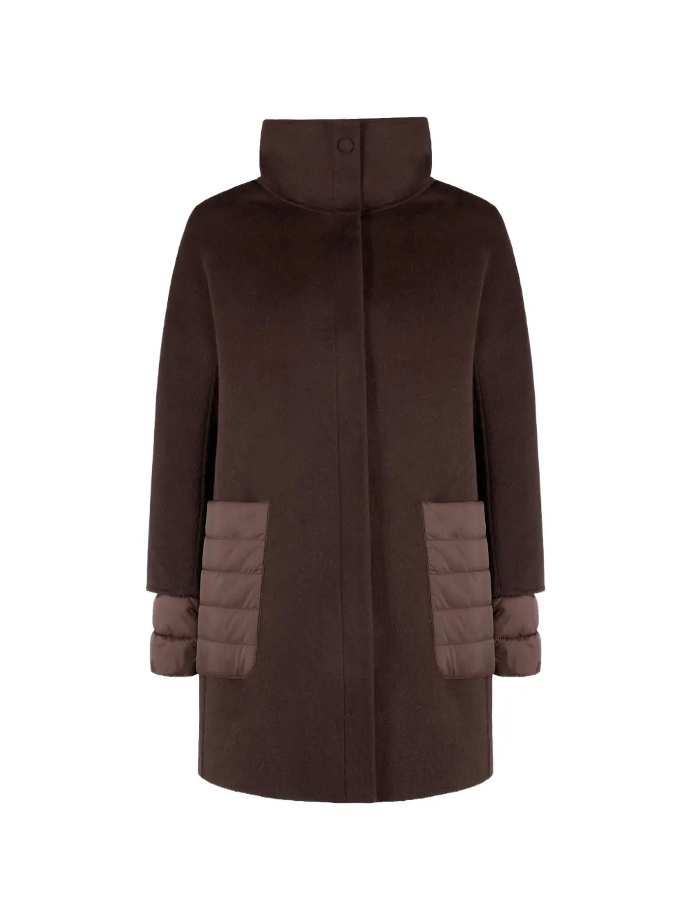People Of Shibuya quilted-panel high-neck coat - Marrone
