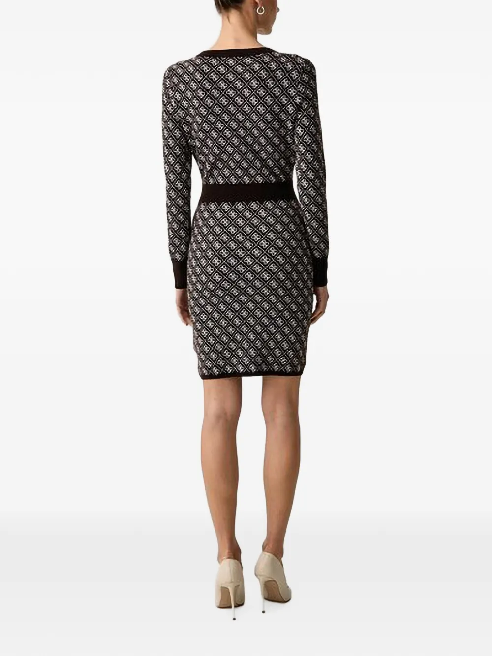 GUESS USA Mini-jurk met monogram-print en V-hals Bruin