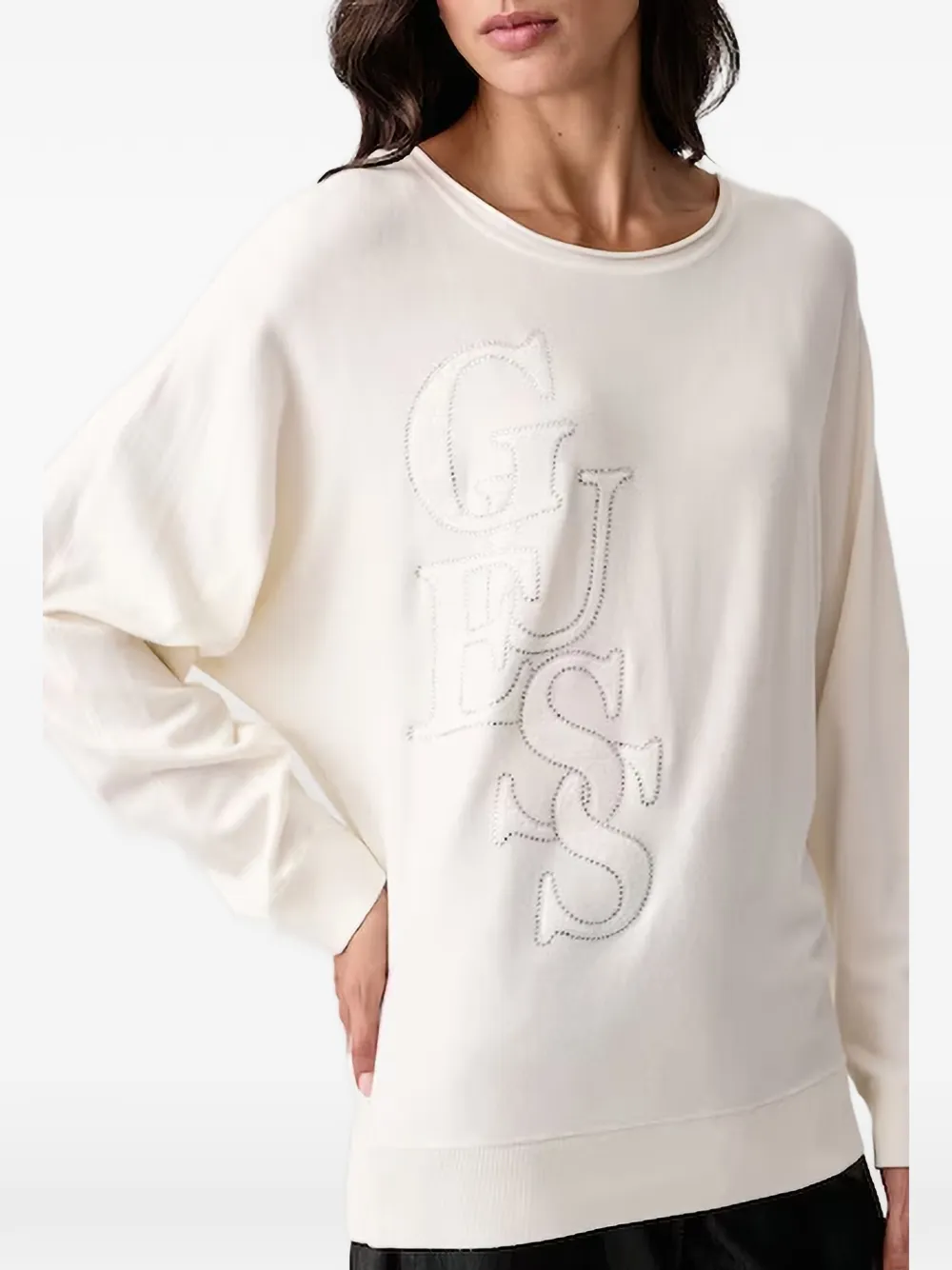 GUESS USA Ellie trui verfraaid met logo Beige