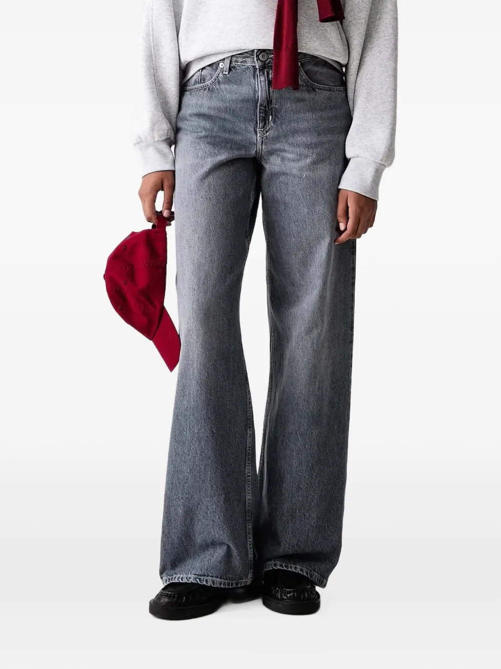 Karl Lagerfeld Jeans washed wide-leg jeans - Gris