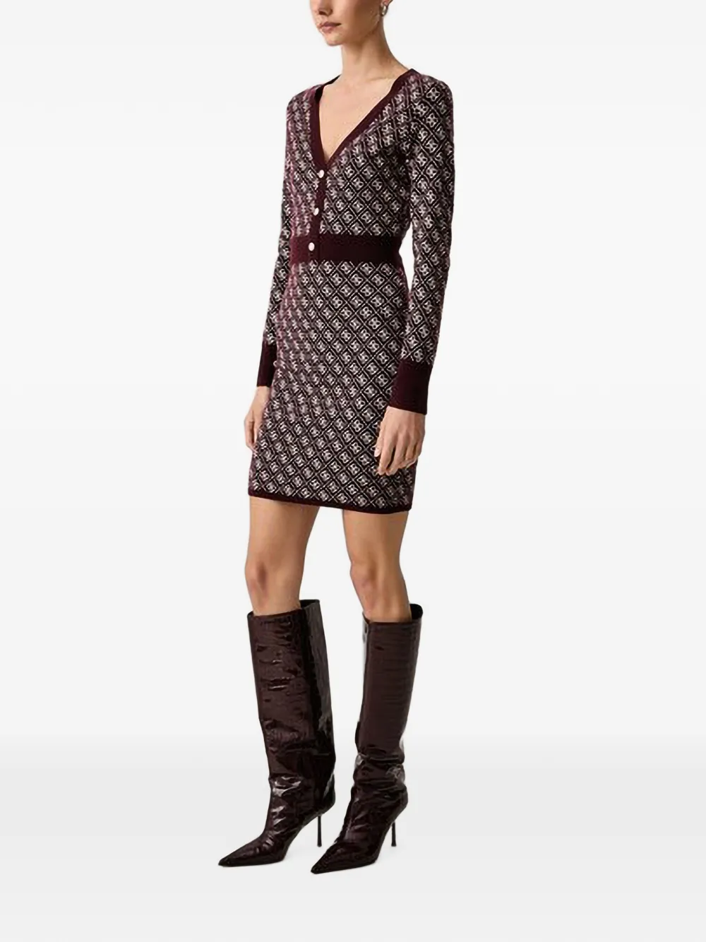 GUESS USA Aubrey mini-jurk met monogram-patroon Rood