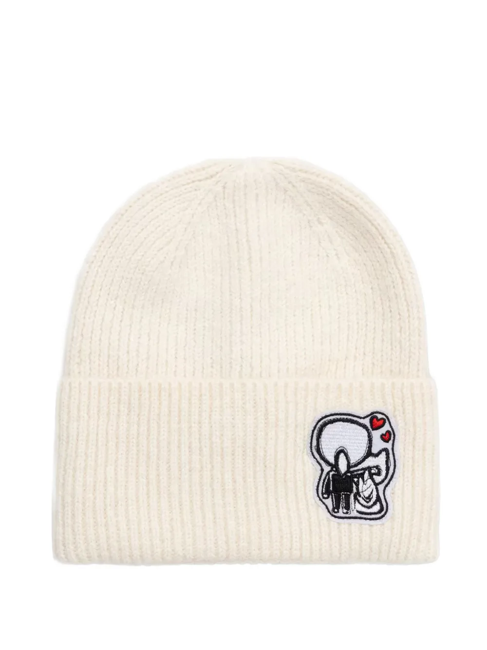 Karl Lagerfeld Ikonik patch beanie hat - Toni neutri