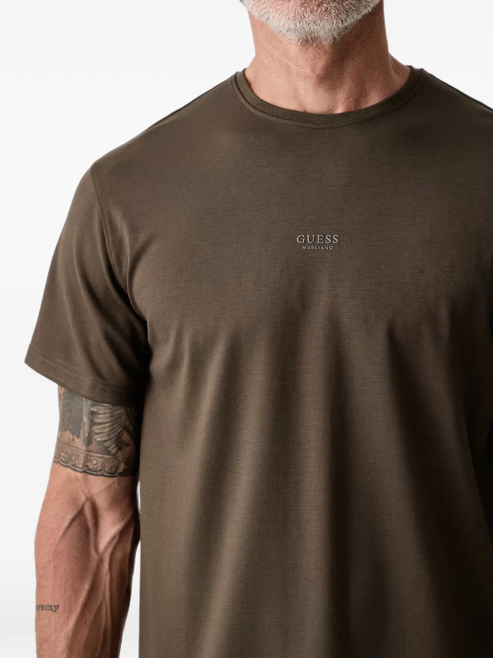 GUESS USA T-shirt met logoprint met ronde hals Bruin