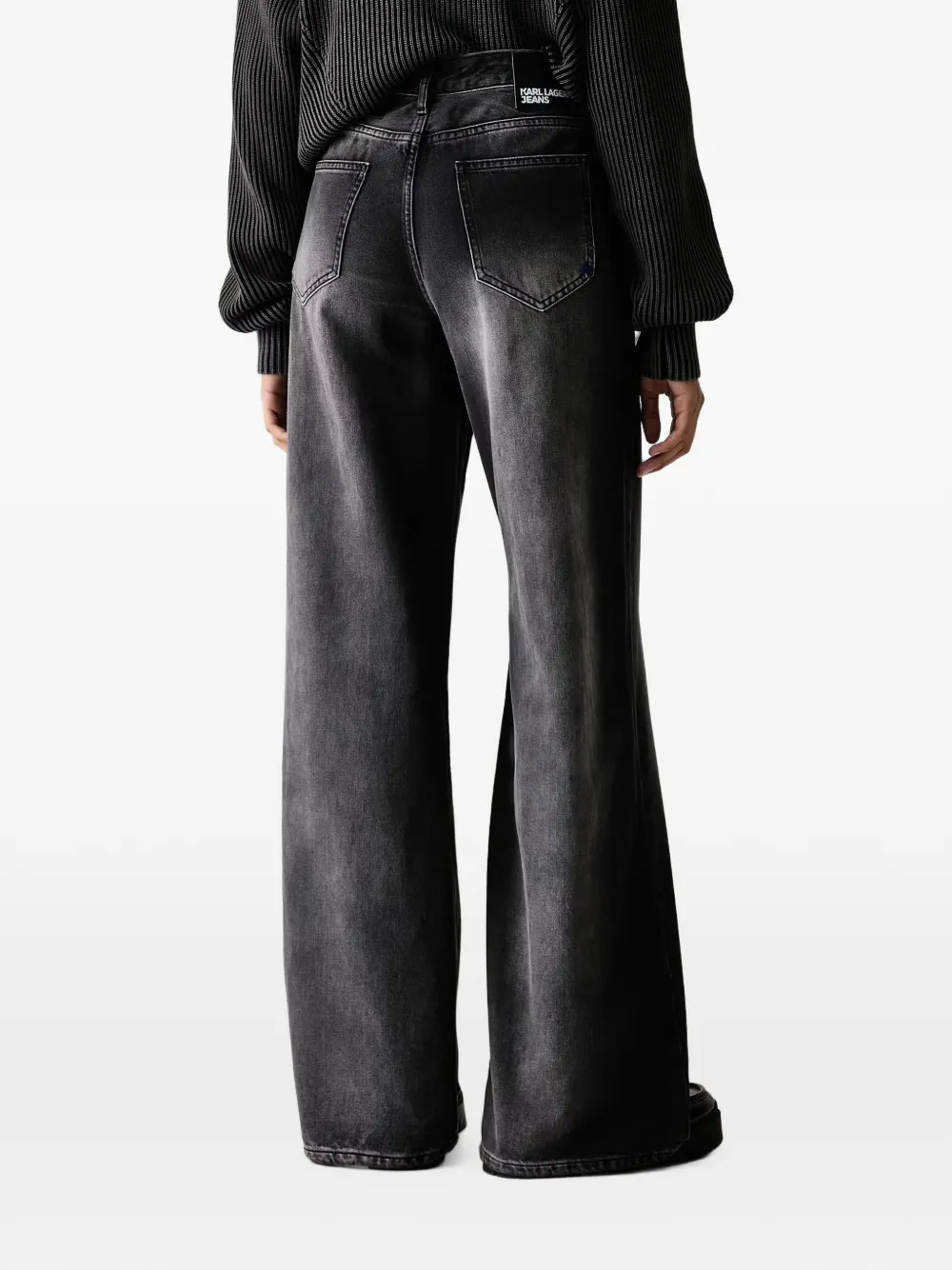 Karl Lagerfeld Jeans met wijde pijpen Zwart