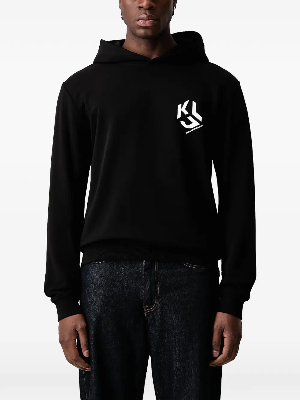 Karl Lagerfeld Jeans logo-print hoodie Zwart