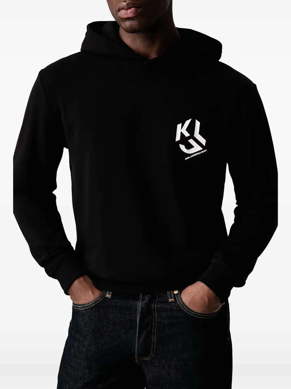 Karl Lagerfeld Jeans logo-print hoodie Zwart