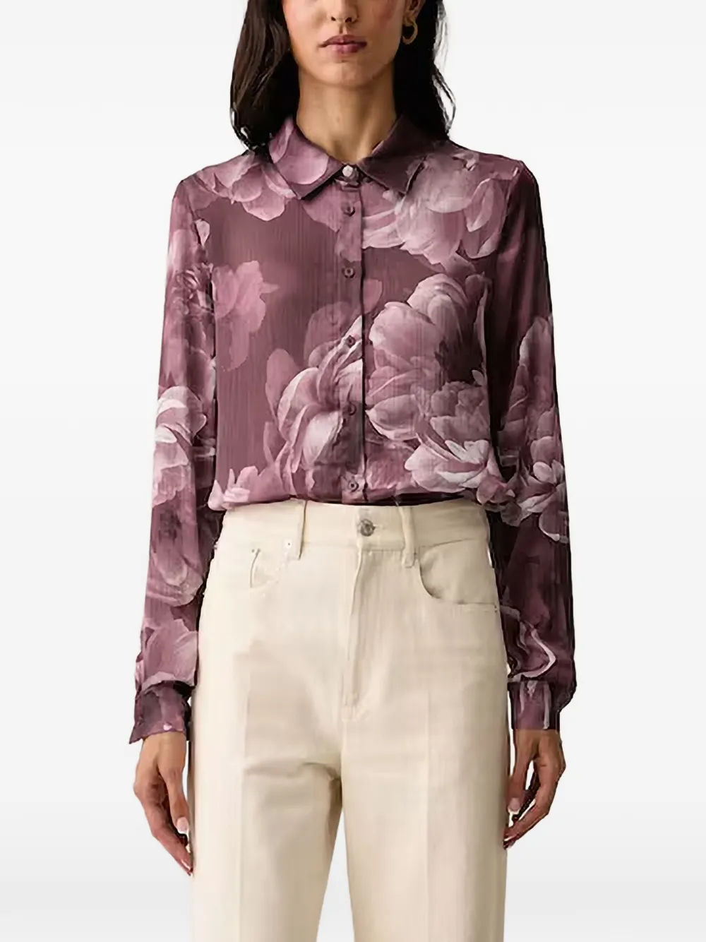 GUESS USA floral-print long-sleeve shirt