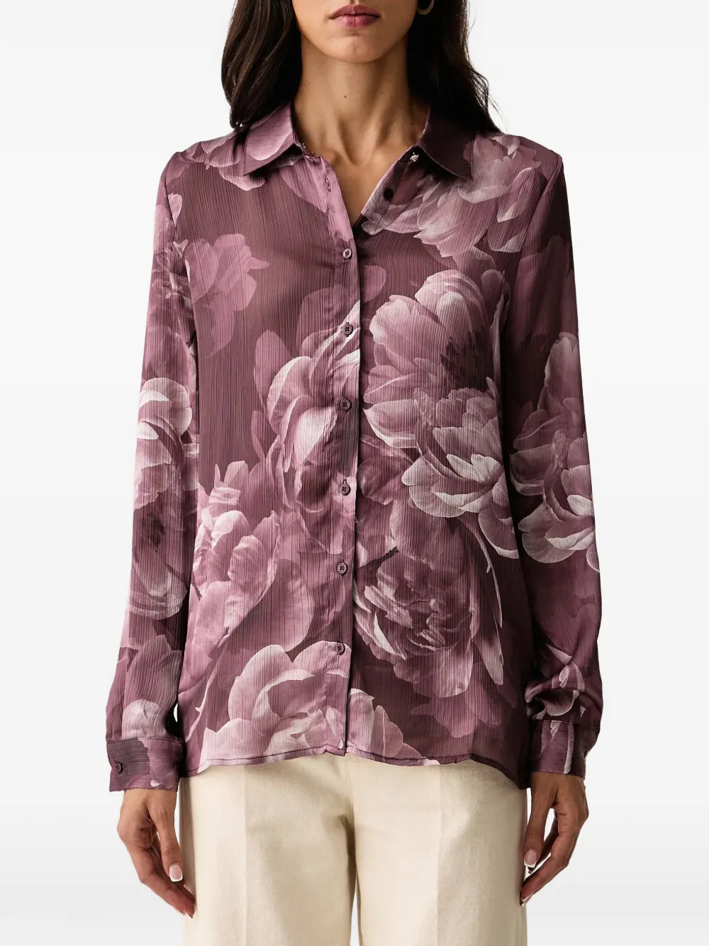 GUESS USA Blouse met bloemenprint Paars