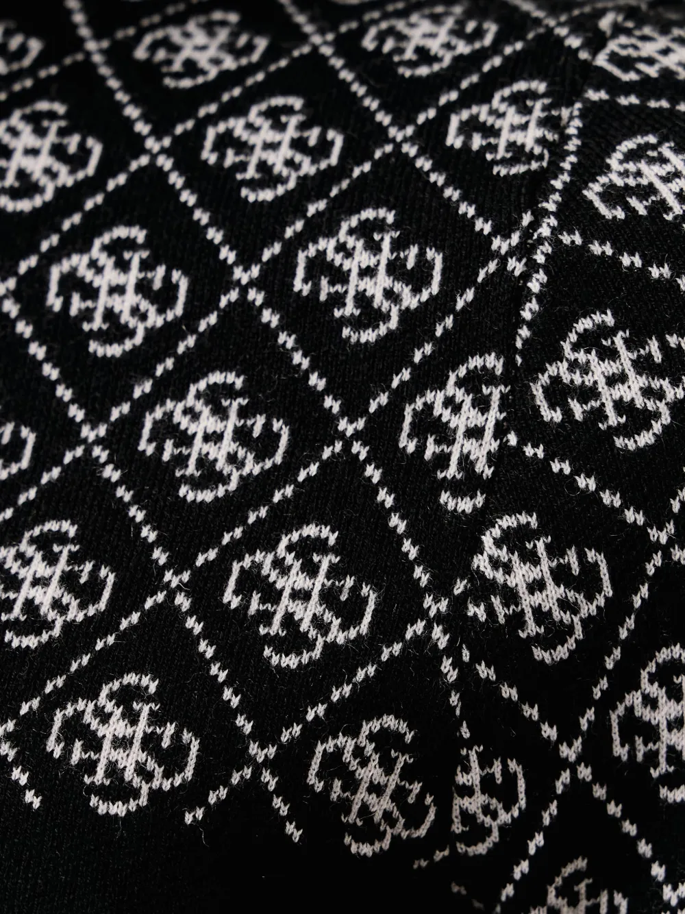 GUESS USA Trui met hoge hals en monogram-patroon Zwart