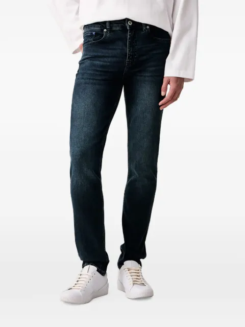 Karl Lagerfeld Jeans logo-patch whiskered jeans
