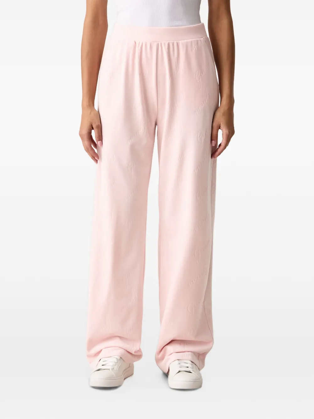 GUESS USA logo-embossed track pants - Rosa