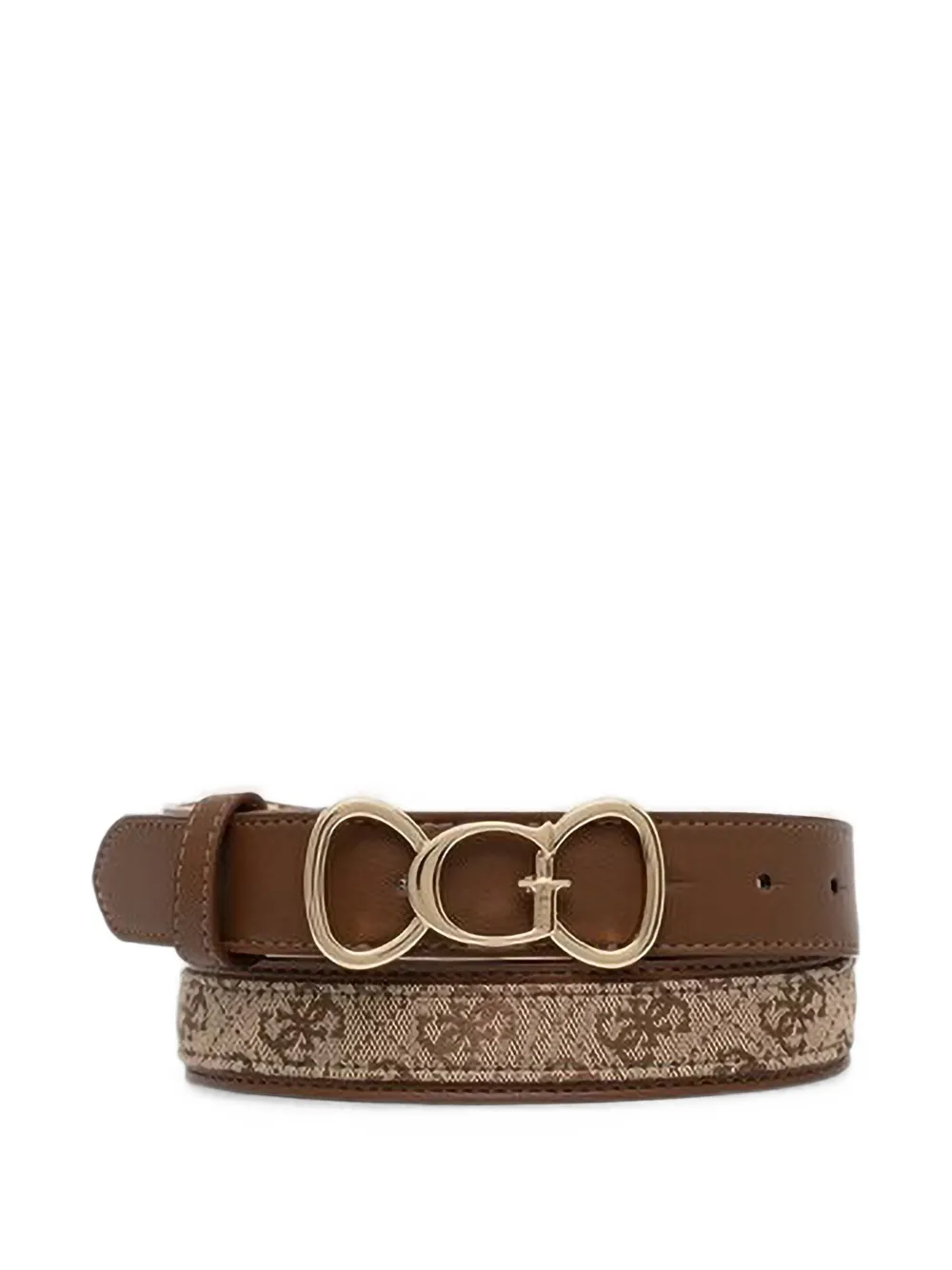 GUESS USA monogram-print reversible belt - Marrone