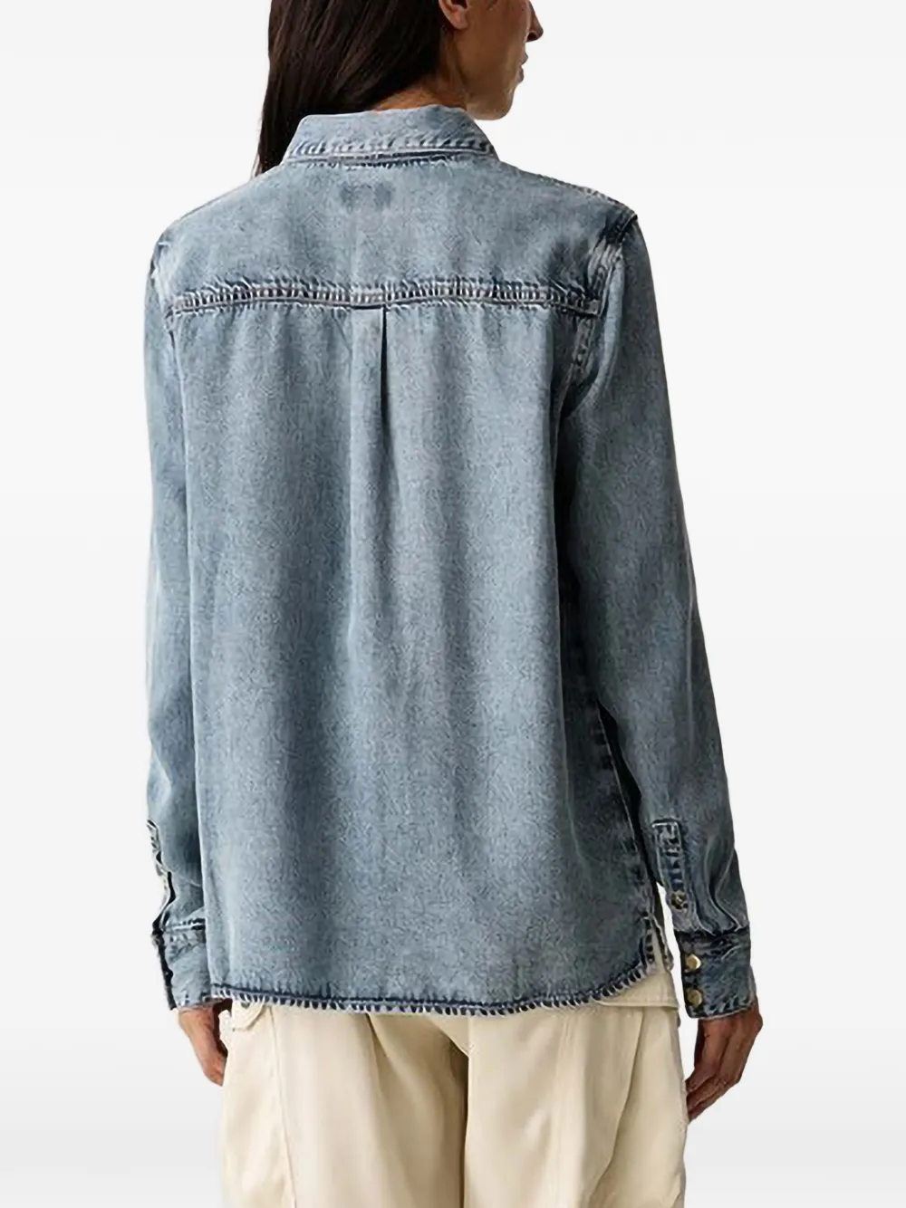 GUESS USA Denim blouse met kettingdetail Blauw