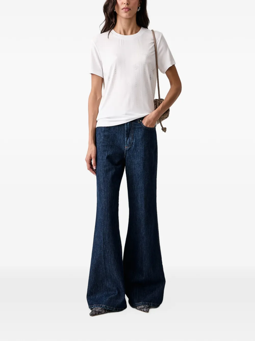 GUESS USA T-shirt verfraaid met stras Wit