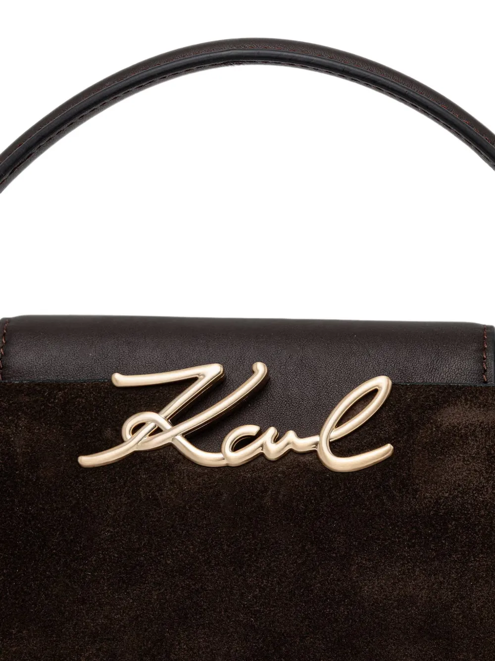 Karl Lagerfeld Schoudertas met lammy afwerking Bruin