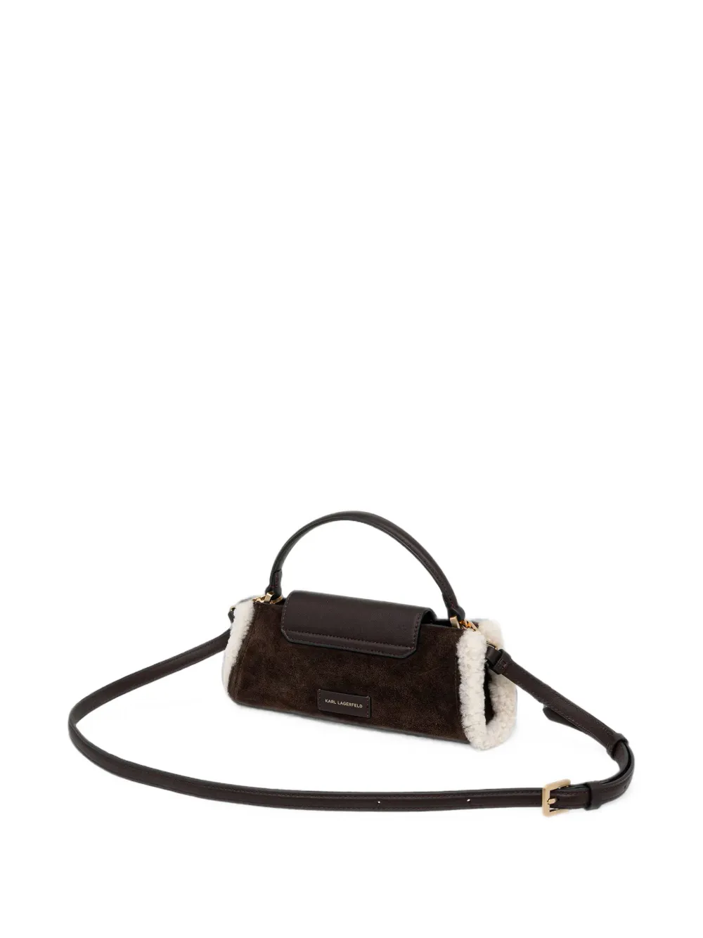 Karl Lagerfeld Schoudertas met lammy afwerking Bruin