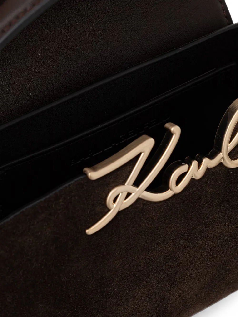 Karl Lagerfeld Schoudertas met lammy afwerking Bruin