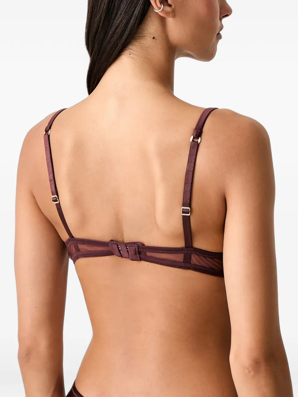 GUESS USA Jennifer lace-panelled push-up bra Rood