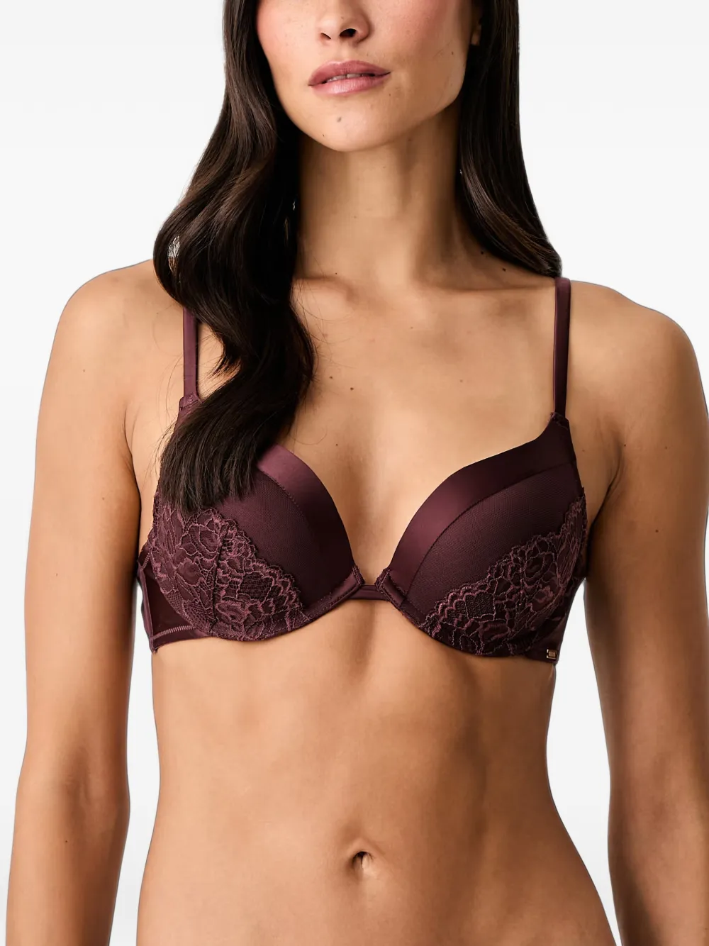 GUESS USA Jennifer lace-panelled push-up bra - Rot
