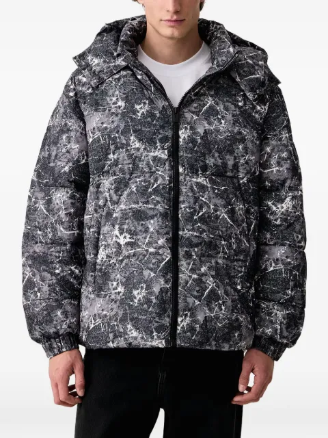 Karl Lagerfeld Jeans marble-print hooded jacket