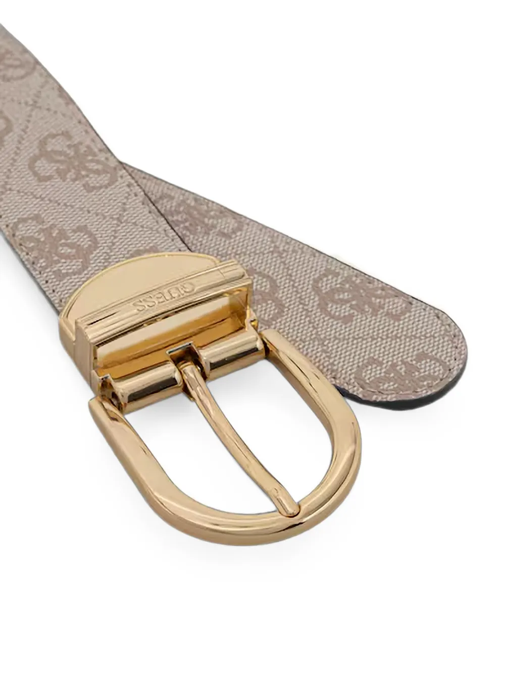 GUESS USA Omkeerbare riem met monogram-print en gesp Beige