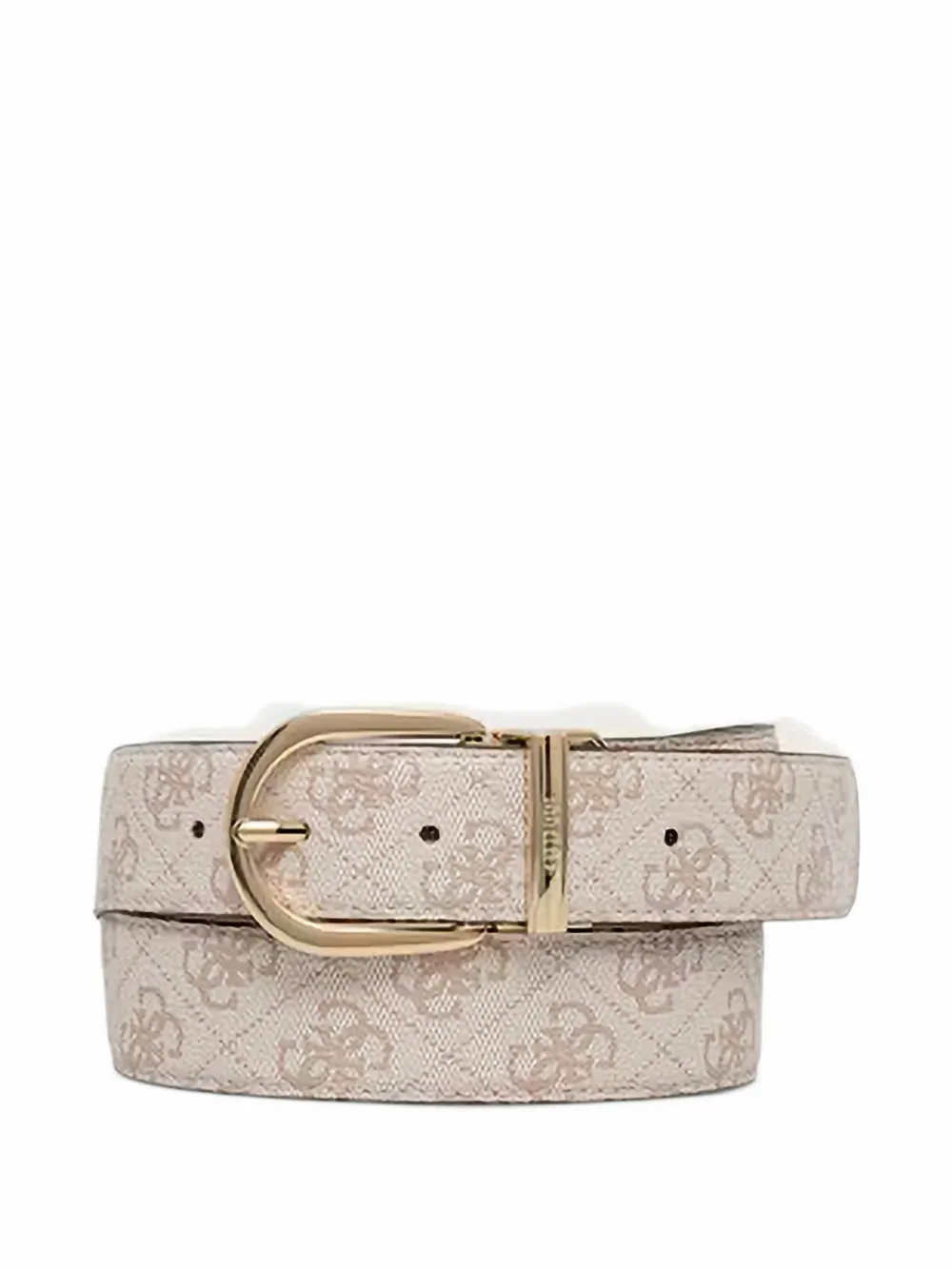 GUESS USA reversible monogram-print buckle belt - Nude