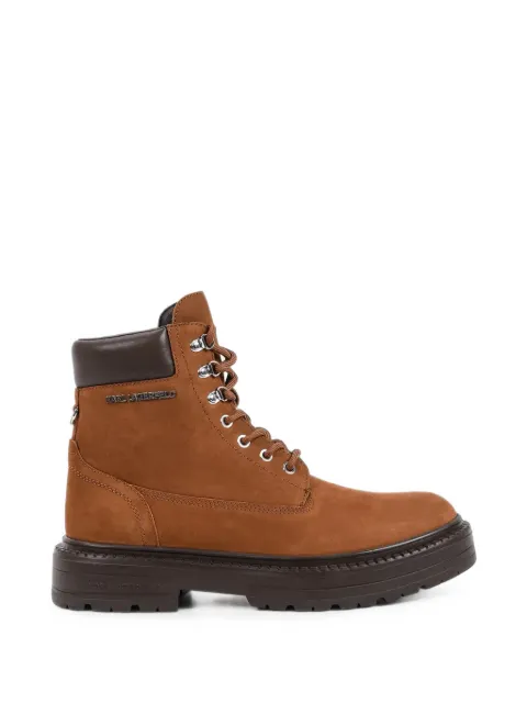 Karl Lagerfeld lace-up panelled boots