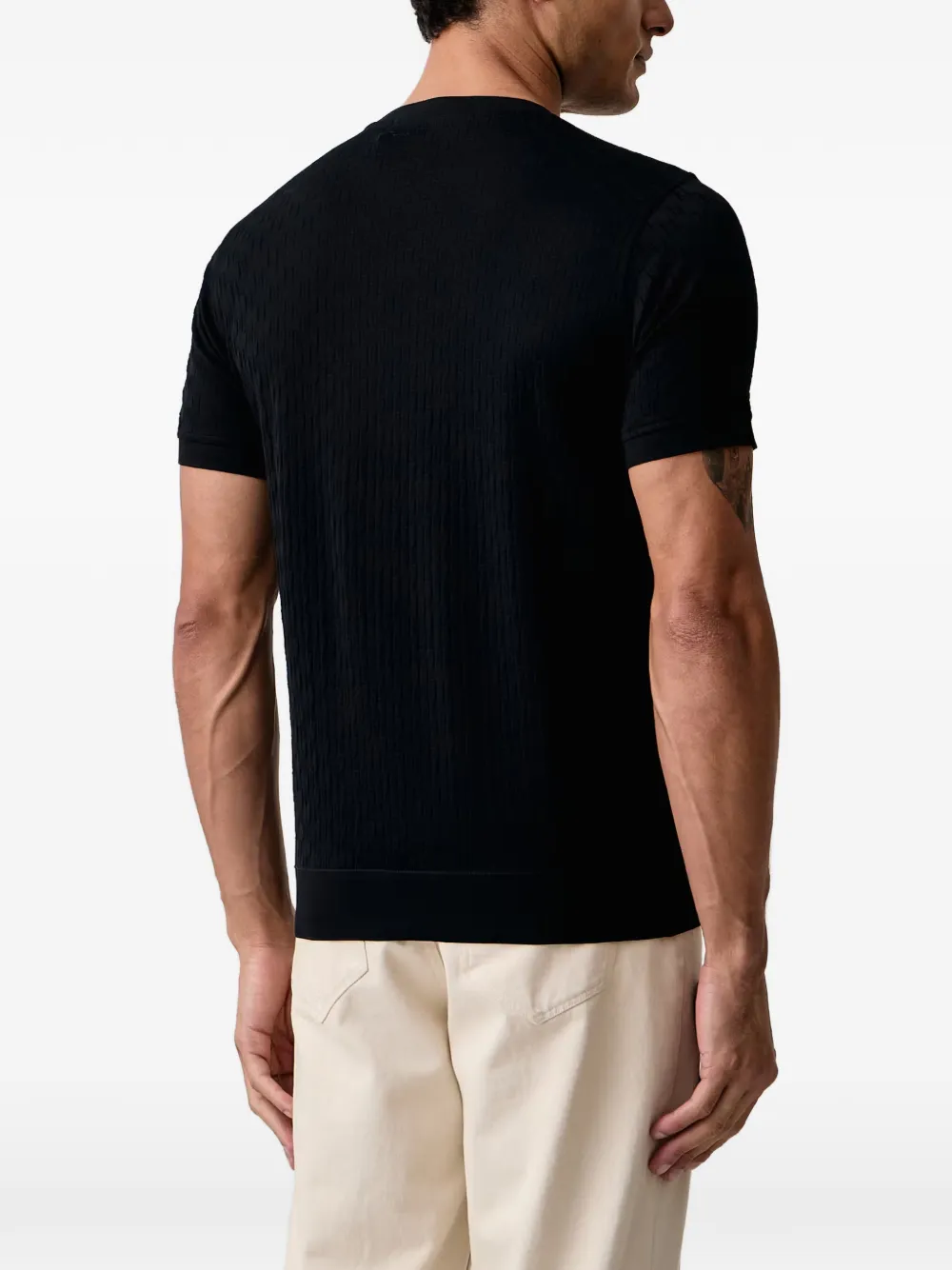 Karl Lagerfeld T-shirt met monogram-jacquard Zwart