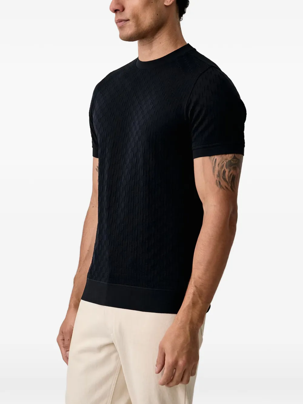 Karl Lagerfeld T-shirt met monogram-jacquard Zwart