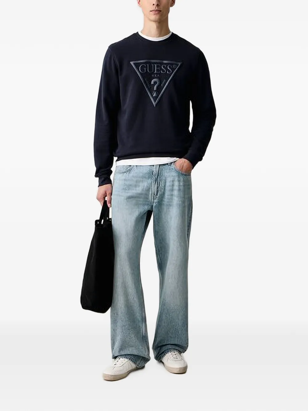 GUESS USA Sweater met logopatch Blauw