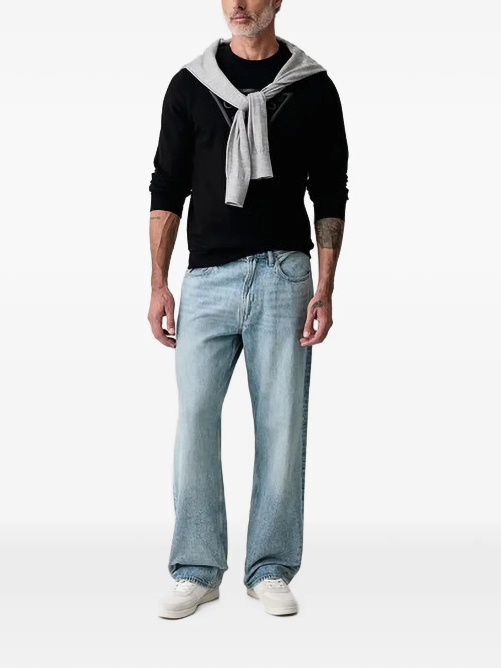 GUESS USA Sweater met logoprint Zwart