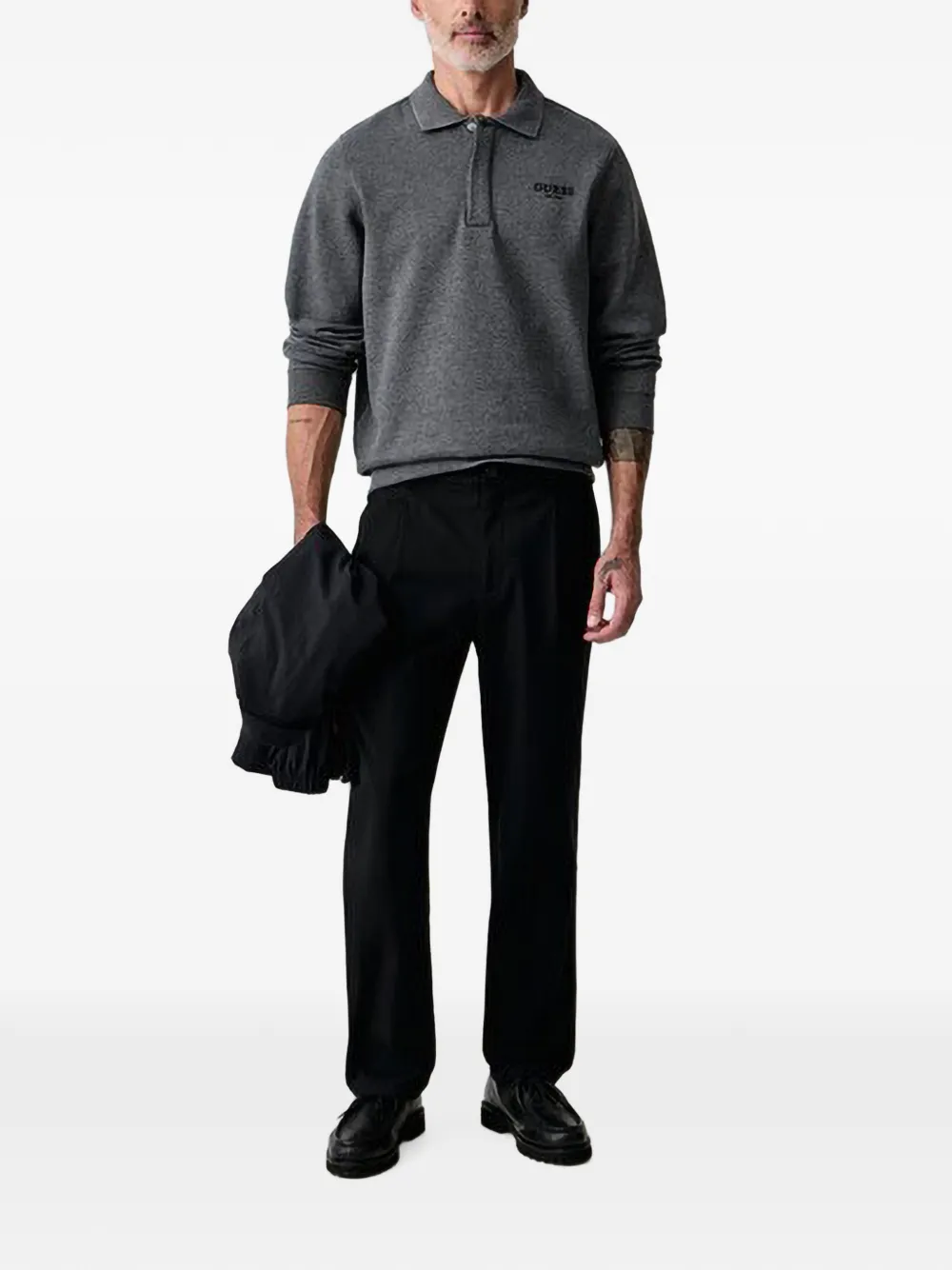 GUESS USA Poloshirt met geborduurd logo Grijs