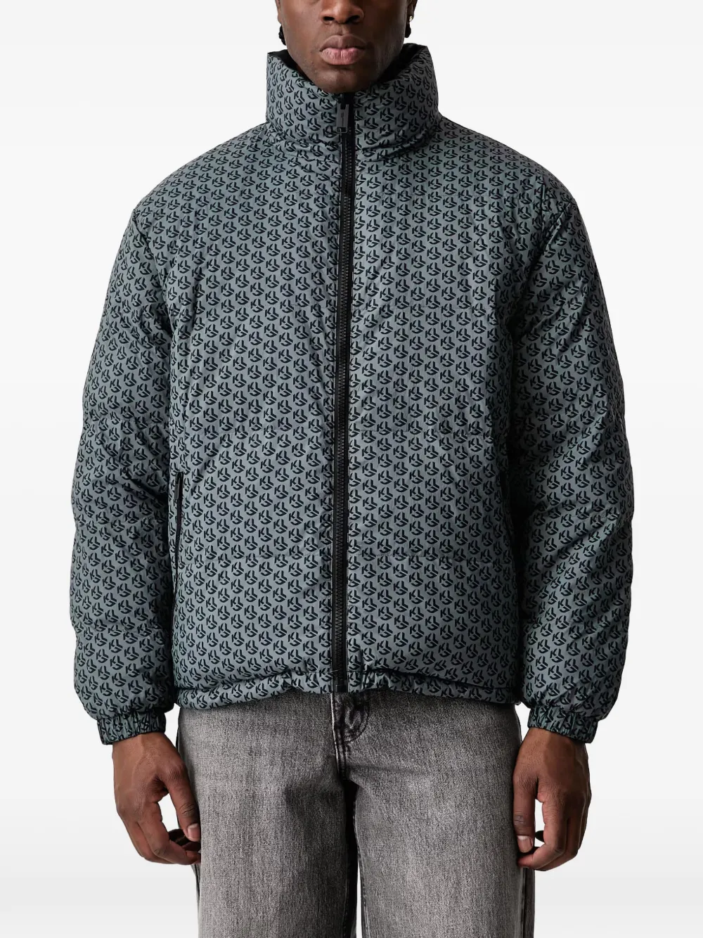 Karl Lagerfeld Jeans reversible monogram-print jacket - Grau