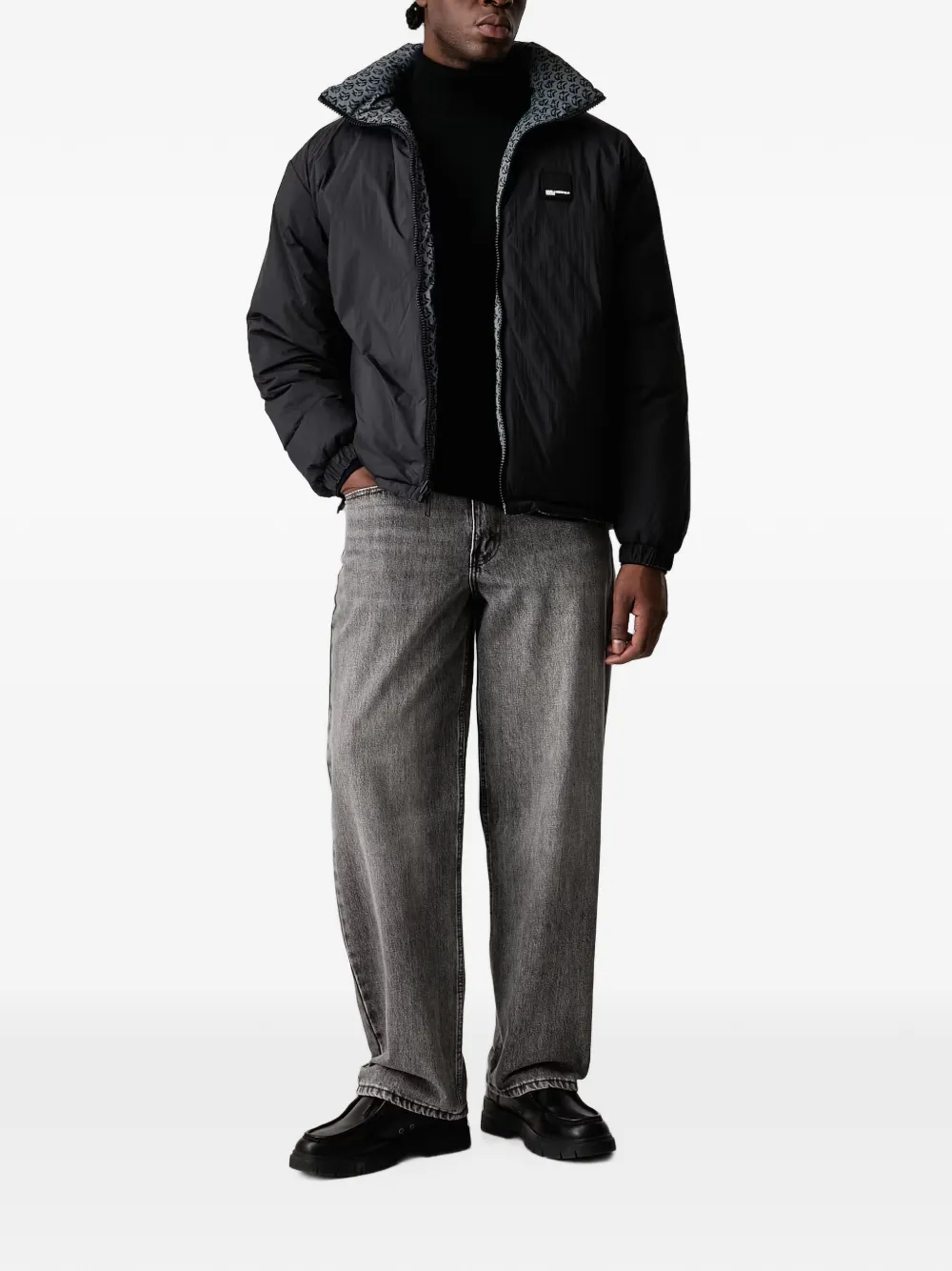 Karl Lagerfeld Jeans Jack met monogramprint Grijs