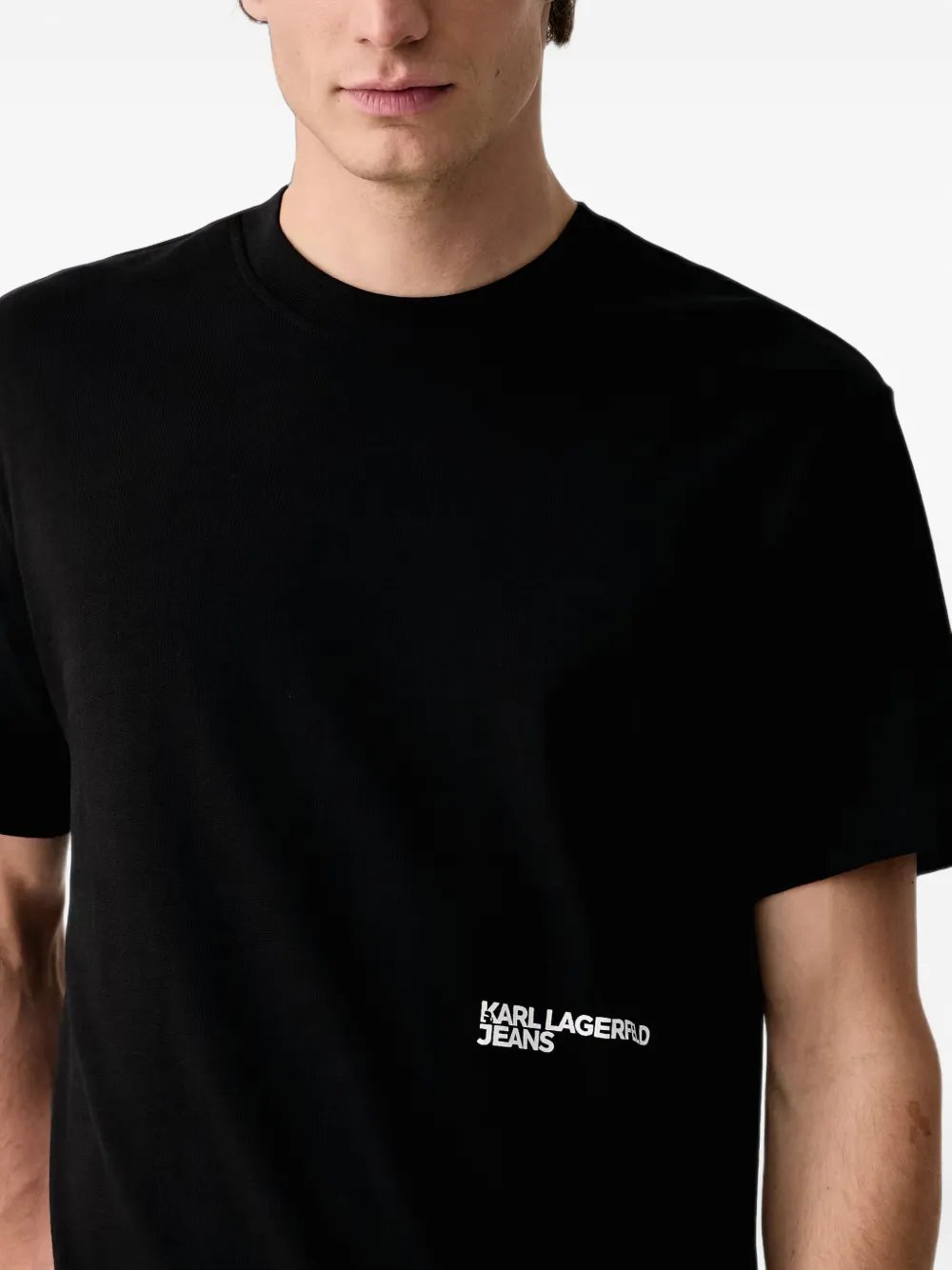 Karl Lagerfeld Jeans Katoenen T-shirt met logoprint Zwart