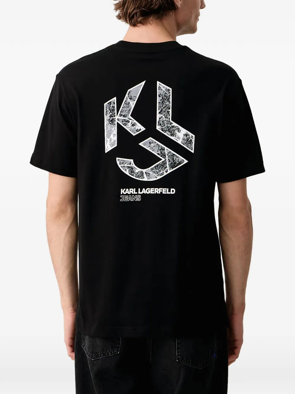 Karl Lagerfeld Jeans Katoenen T-shirt met logoprint Zwart