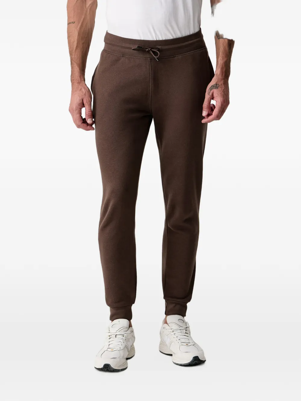 GUESS USA logo-patch drawstring track pants | Brown | Image 1