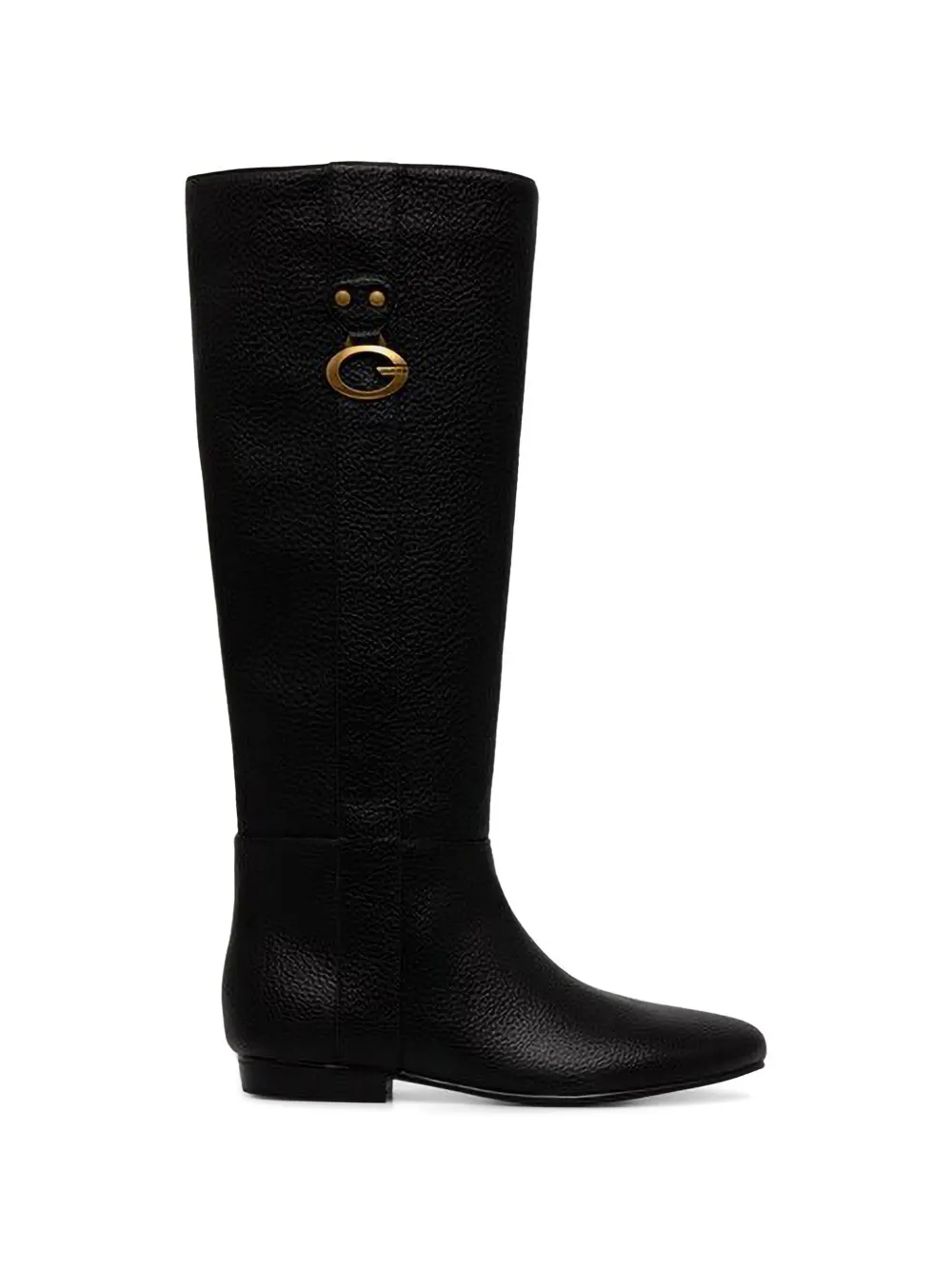 GUESS USA Elliana logo-plaque pebbled-effect boots - Black