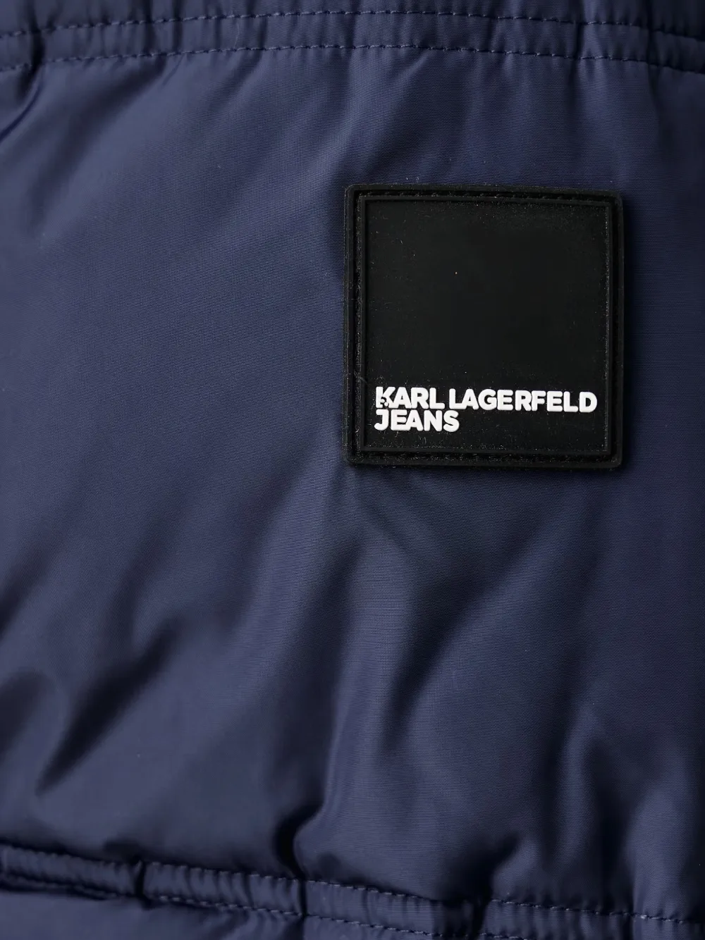 Karl Lagerfeld Jeans quilted hooded jacket Blauw