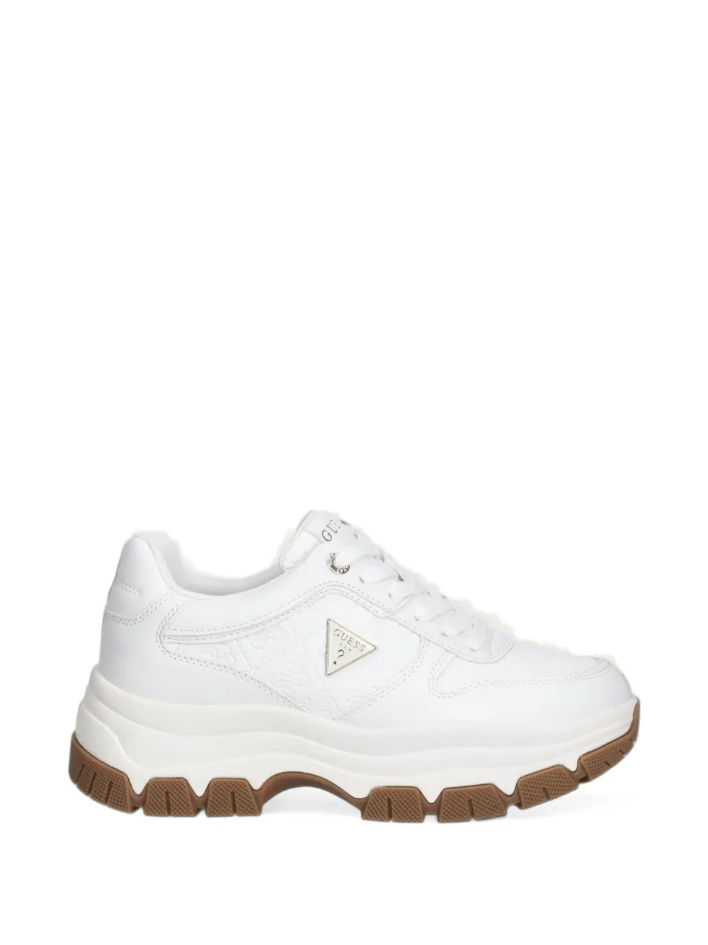 GUESS USA Beneto monogram-debossed chunky-sole sneakers - Weiß