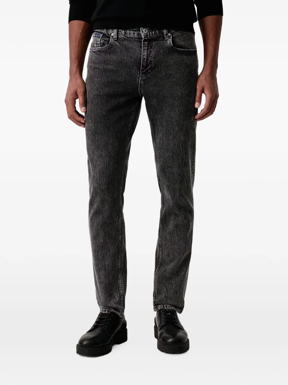 Karl Lagerfeld Jeans acid-wash logo-print jeans - Grau