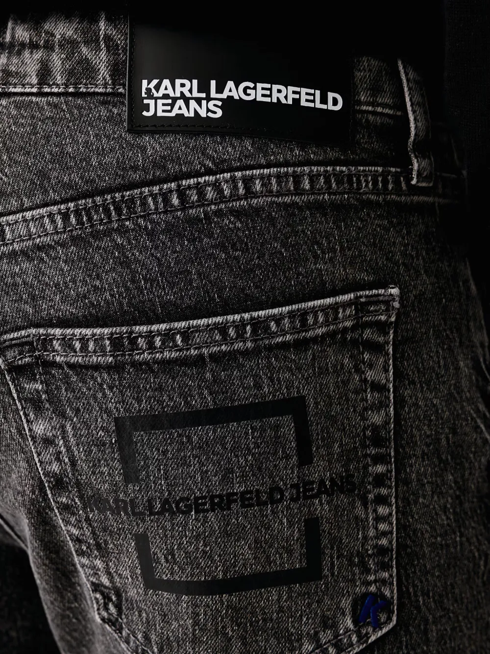 Karl Lagerfeld Jeans met acid-wassing en logo-print Grijs